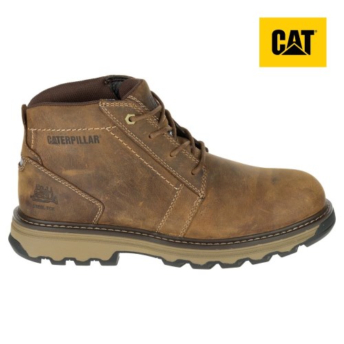 CAT Parker Steel Toe S1P HRC SRA Men's Work Boots Dark Beige (AU L-302) Australia